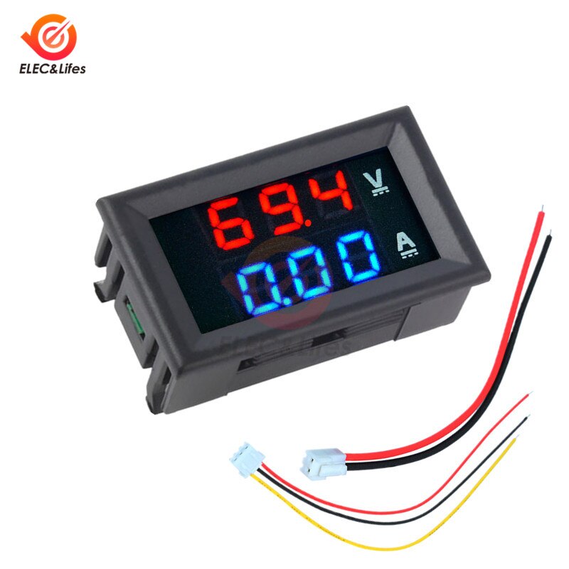 0.28 "จอแสดงผล Led ดิจิตอลโวลต์มิเตอร์แอมป์มิเตอร์ Dc 0-100v 10a 50a 100a ตัวควบคุมแรงดันไฟฟ้าอิเล็กทรอนิกส์