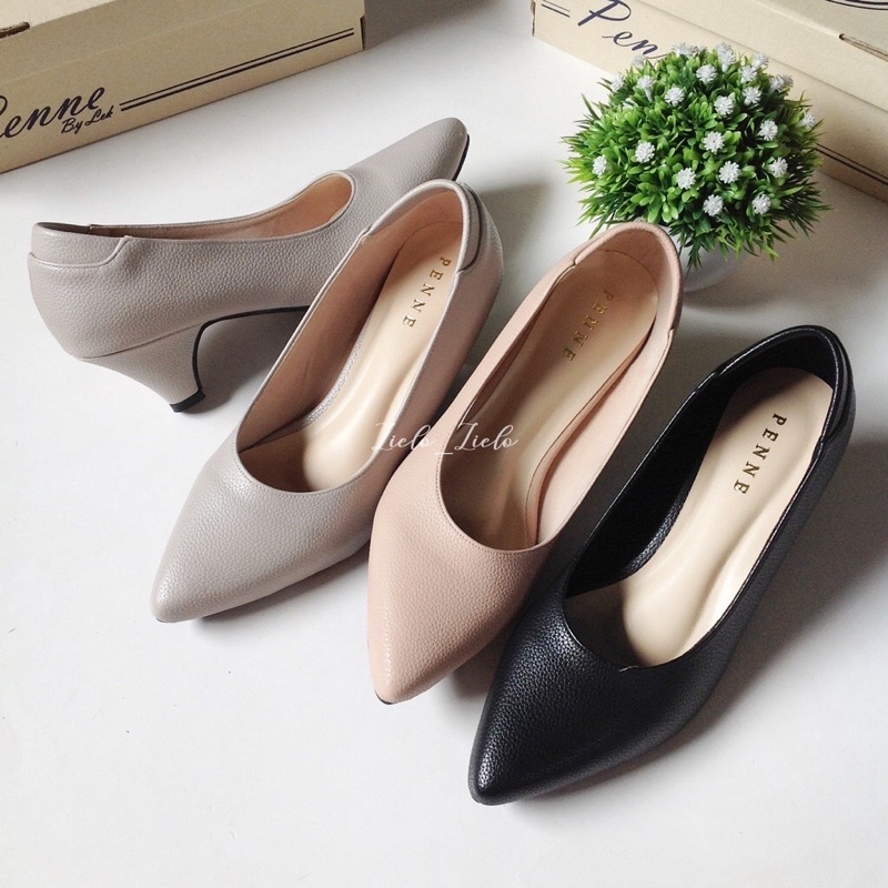 มีหลายสี รองเท้าคัชชู ส้นสูง งานกล่อง Penne Dosika คุณภาพดี มีหลายสี