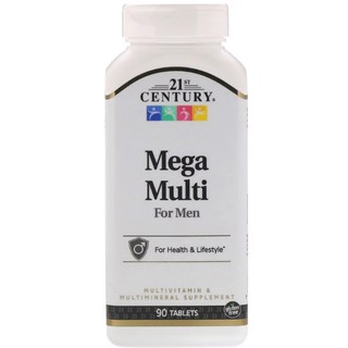 วิตามินรวมชาย 21st Century, Mega Multi, For Men, Multivitamin &amp; Multimineral, 90 Tablets