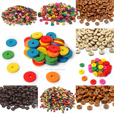 ลูกปัดไม้ ทรงจานบิน / ทรงเขียง (80-100 กรัม)