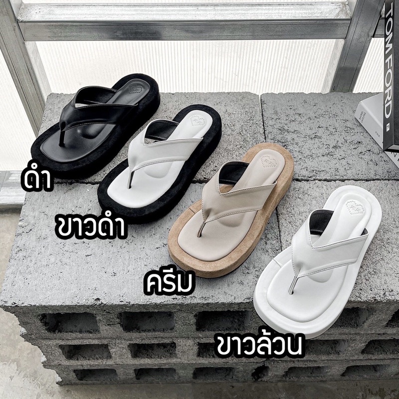 🩷 พร้อมส่งครบไซส์ค่า ~ รองเท้าเเตะส้นทรงขนมปังสูง 1.5 นิ้ว หูหนีบเกาหลีเกาใจ รุ่นFUJI ♡Justmychoo