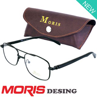 Moris แว่นตา รุ่น 2706-M สีดำ กรอบเต็ม ขาสปริง วัสดุ สแตนเลส สตีล (สำหรับตัดเลนส์) กรอบแว่นตา Eyeglasses