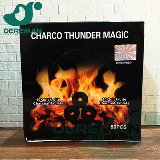 Charcoal Magic Charco Thunder Price ธูปถ่านเมจิก 8 แพ็ก 1 กล่อง