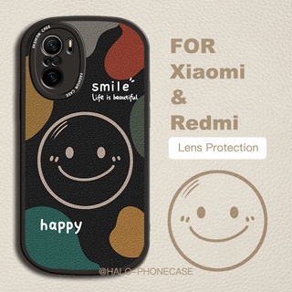 เคสXiaomi POCO F3 POCO M4 Pro 5Gโทรศัพท์มือถือหนังนิ่ม กันตก ป้องกันเลนส์ ลายหน้ายิ้มน่ารัก สําหรับ F4 GT X2 F2Pro X3 GT