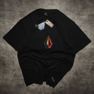 เสื้อยืด ปักลาย VOLCOM BLACK ไซซ์ M L XL สีดํา นําเข้าจากเกาหลี