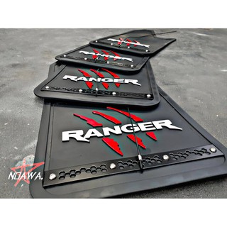 บังโคลนรถยนต์ Ranger Mud flaps Black Plate รอยข่วนแดง