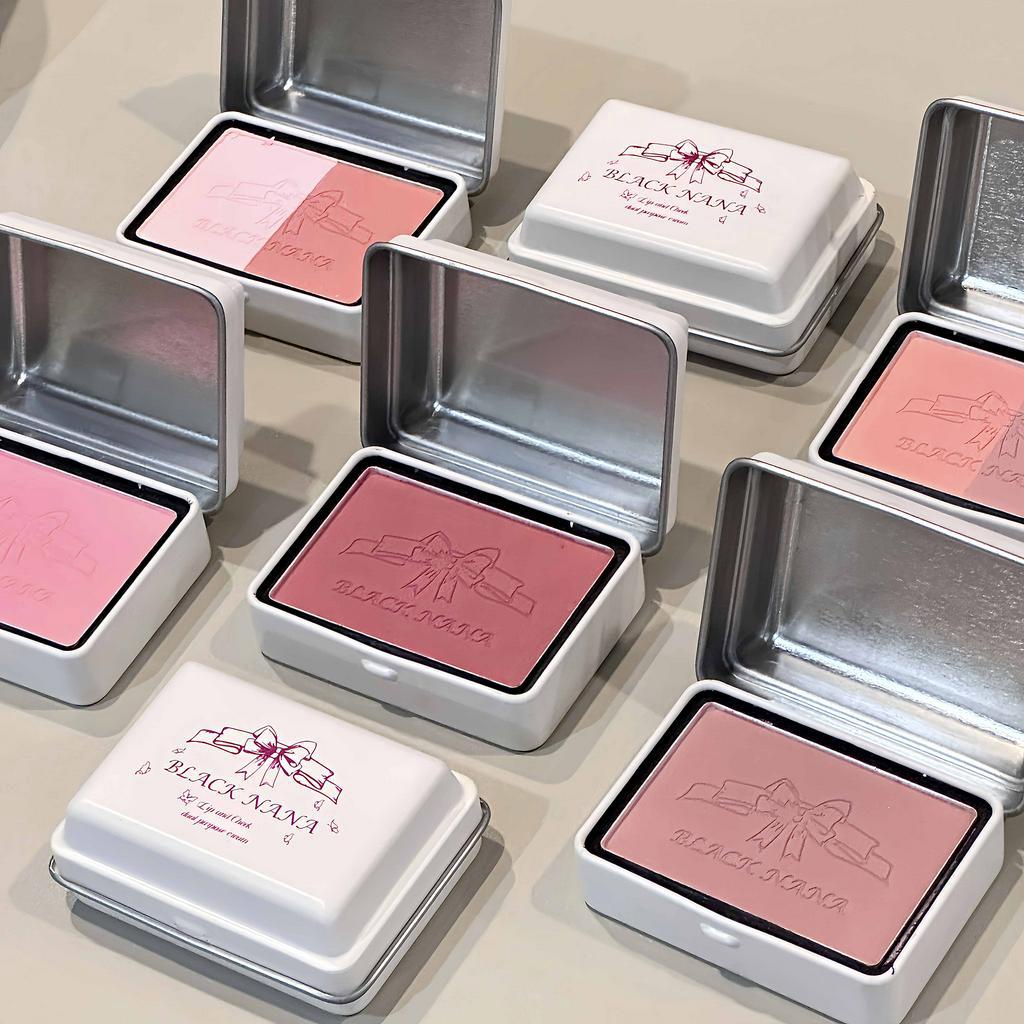 สีดํา NANA กล่องดีบุกขนาดเล็ก Bento Blush Pseudo-Makeup Pure Desire แต่งหน้าบางเบาน่ารักความอิ่มตัวต่ําสไตล์เกาหลีไวท์เทนนิ่งถือแต่งหน้า