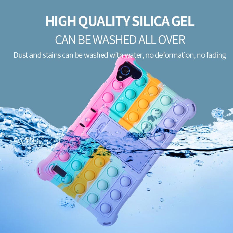 เคส Huawei MediaPad M5 Lite 8.0 JDN2-L09 Pop Stress-Relieve Silicone Case Push It Bubble Kickstand Shockproof Cover With #8
