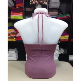 Chotyshop พร้อมส่ง ผูกคอ สีกะปิ