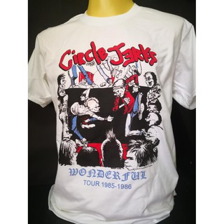 ราคาระเบิดเสื้อวงนำเข้า Circle Jerks Wonderful Tour 1985-1986 Black Flag Bad Religion Hardcore Punk Rock Style Vintage T