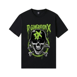 ผ้าฝ้ายคอกลมเสื้อยืดลําลอง แขนสั้น พิมพ์ลาย S Ummer Wwe3D D-Generation X &amp;Quot;Dx Army Skull&amp;Quot ทรงหลวม สําหรับผู้ชาย