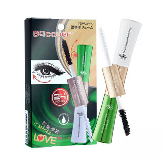 มาสคาร่าเขียวตัวใหม่ (2หัว) Bq Cover Double Extension Mascara ODBO ฉลากไทย มาสคาร่า ขนตายาว ขนตางอน กันน้ำ