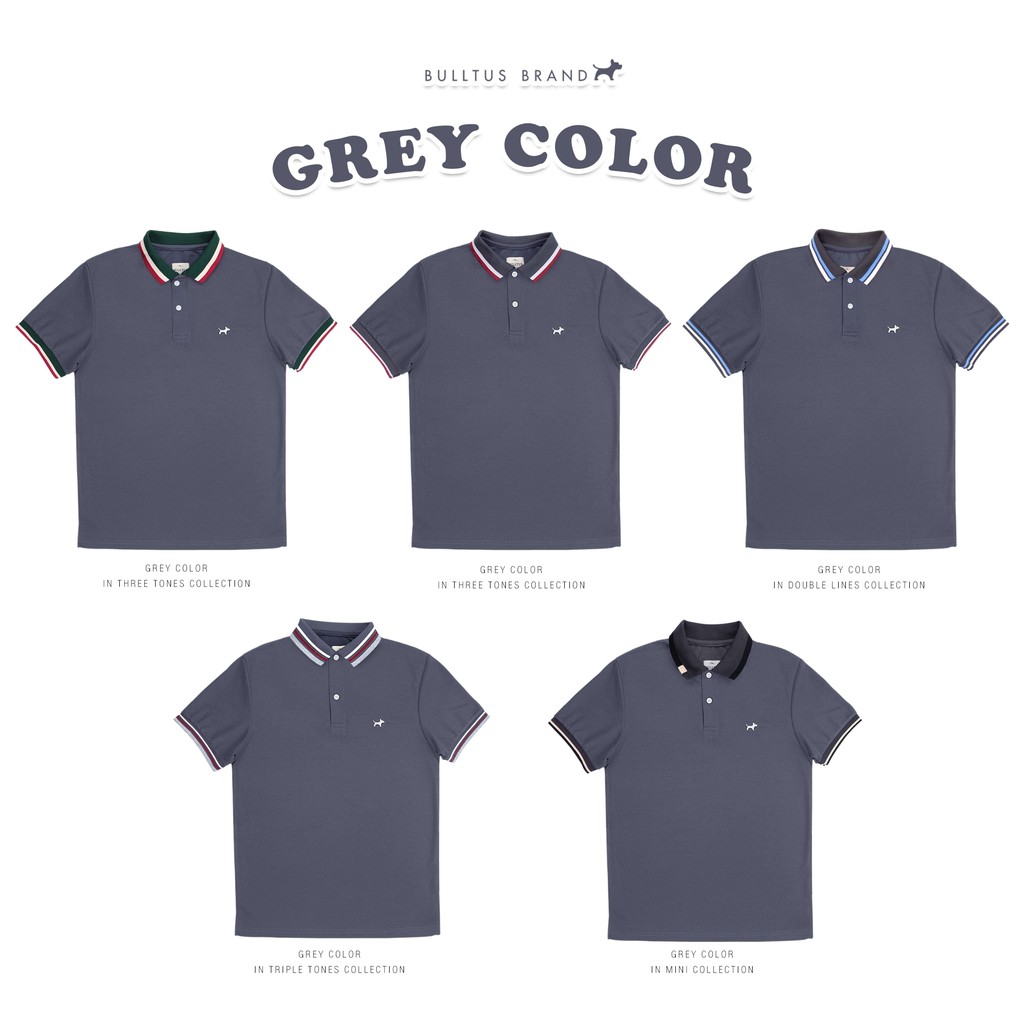 เสื้อโปโล รวมแบบสีเทาเข้ม Bulltus Brand มี XXL