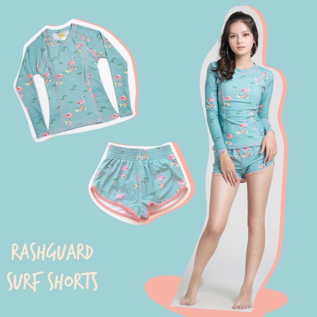 ชุดว่ายน้ำ purli ลายฟามิงโก้