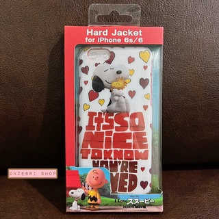 Case iPhone 6/6s from Japan แบบ Hard ลาย Snoopy พื้นหลังลายหัวใจ