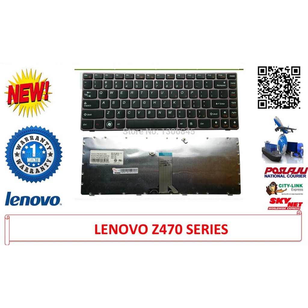 คีย์บอร์ด LENOVO B470, G470, G475, V370, V470, Z470 Series