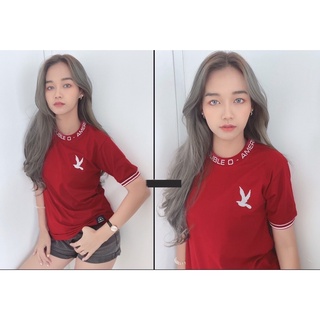 [[No.71]]⛔เสื้อยืดแขนสั้น CC-OO งานปักนก-งานป้าย จั๊มแขน-ปักคอ Cotton100% {ใส่ได้ทั้งผู้ชาย-ผู้หญิง}