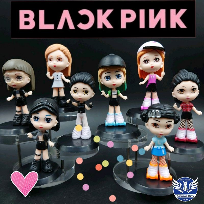ฟิกเกอร์ โมเดล วง BlackPink 2 ชุด 2 สไตล์ ครบวง 4 คน ทั้ง Lisa Jisoo Jennie และ Rose ราคาถูก ขนาด 7 Cm ชุดละ 4 ตัว❤️❤️❤️