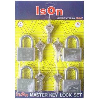 กุญแจ MK ISON 877CP50/4 50 MM CR 4 ตัว/ชุด ISON 50MM 877CP50/4 CR MK PADLOCK4EA/SET