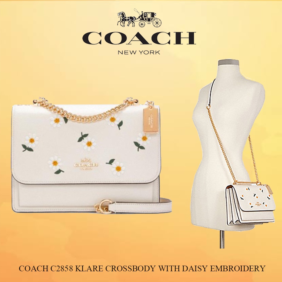 🇺🇸💯 COACH C2858 KLARE CROSSBODY WITH DAISY EMBROIDERY