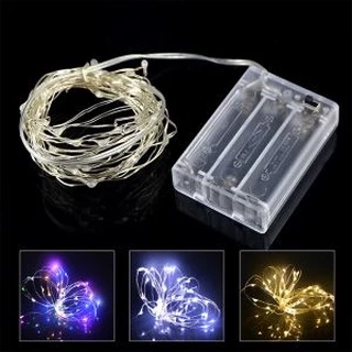 ไฟตกแต่ง LED 50 ดวง หยดน้ำ ใช้ถ่าน AA 3ก้อน 5เมตร หลายสี ไม่แถมถ่าน