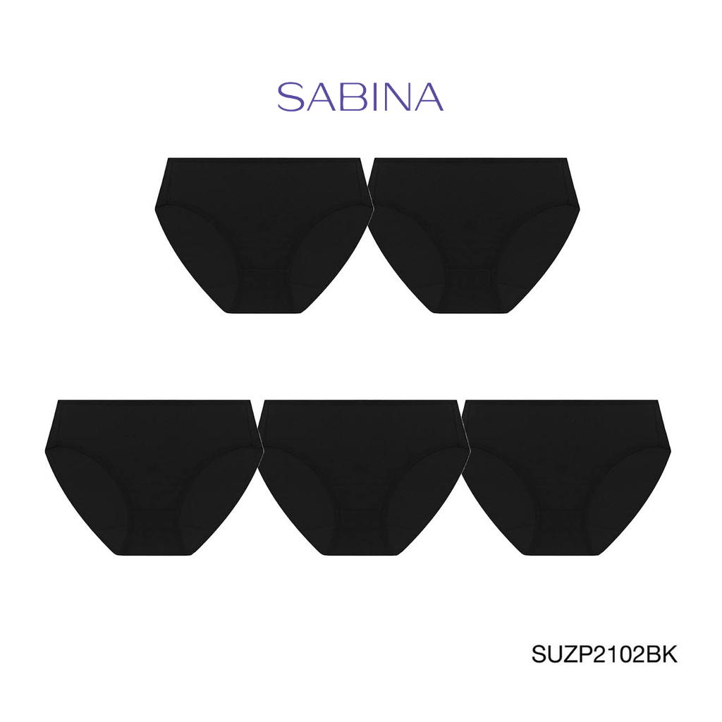 Sabina กางเกงชั้นใน (Set 5 ชิ้น)(Bikini Sexy) รุ่น Panty Zone รหัส SUZP2102BK สีดำ