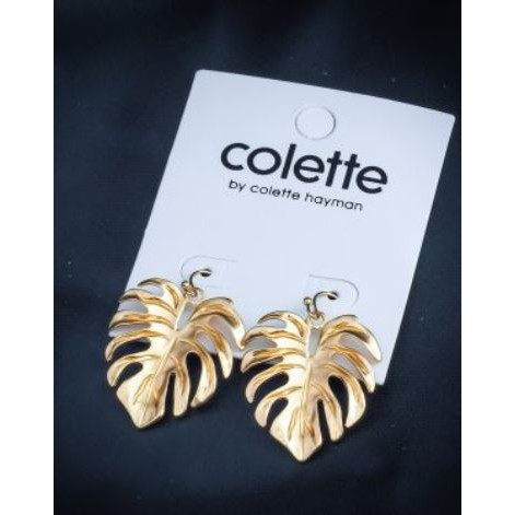 Gold leaf hanging earrings