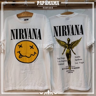 NIRVANA SMILEY เสื้อวง เสื้อทัวร์ ป้าย giant made in USA.