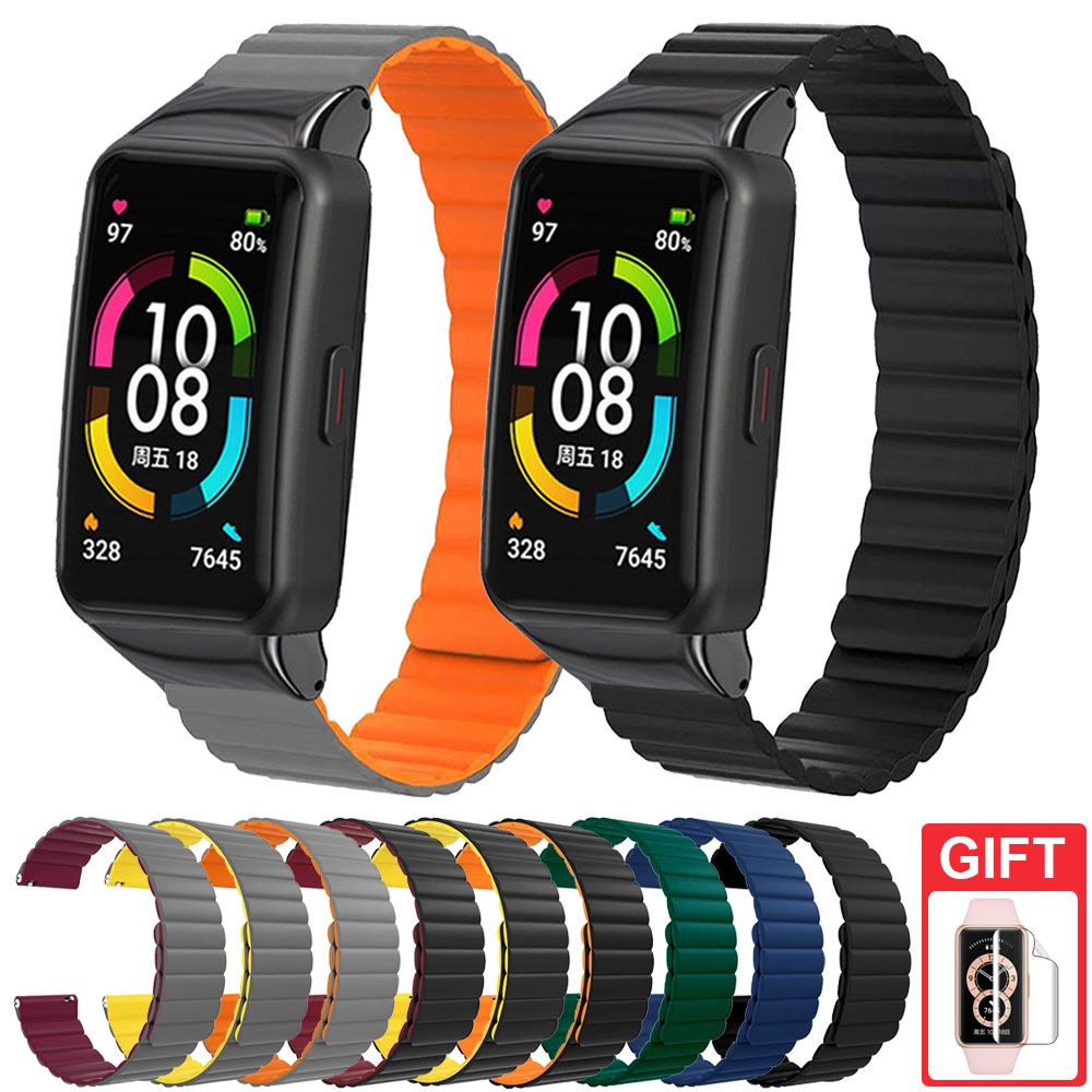 สายรัดซิลิโคนสําหรับ Huawei Band 11 Pro 10 9 8 7 6 / Honor Band 10 9 7 6
