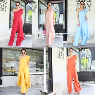 New!!! Jumpsuit ลายทางไหล่เดี่ยวทรงสวยผ้าเนื้อดี style เกาหลีจัดไปค่ะสาวๆ !!!