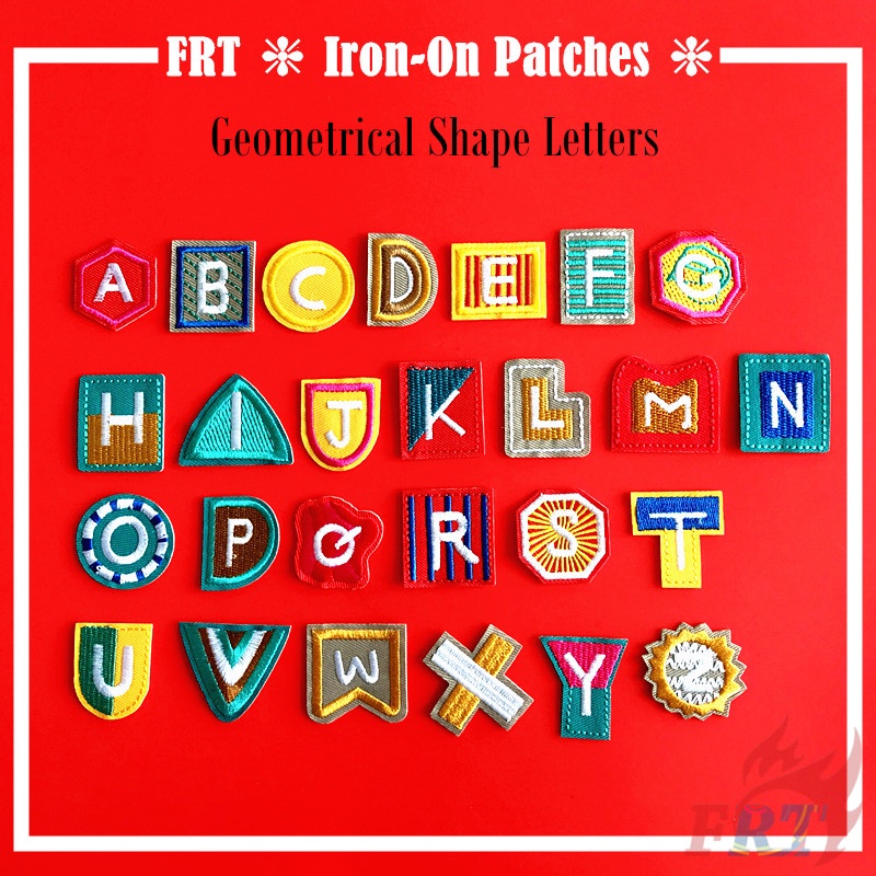 Geometrical Shape Letters Iron-on Patch 1Pc Diy Sew on Iron on Badges Patches