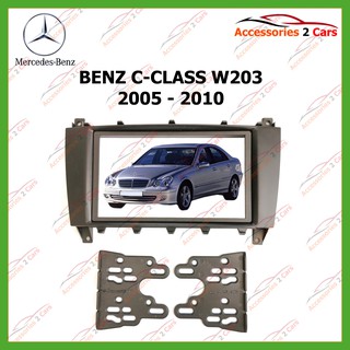 หน้ากากเครื่องเล่น BENZ C-CLASS W203 COMPRESSOR (2 DIN) ปี2005 - 2008 สำหรับเปลี่ยนวิทยุ รหัส NV-BE-002