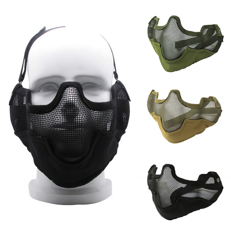 หน้ากากเหล็กกลางแจ้ง CS Field Camo ขี่หน้ากากหน้ากากป้องกันใบหน้า