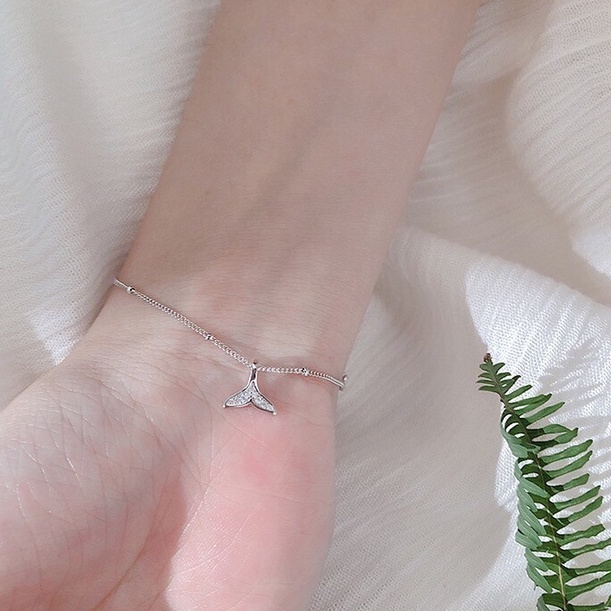 earika.earrings – crystal whale bracelet สร้อยข้อมือจี้หางปลาวาฬชุบทองคำขาว ปรับขนาดได้ เหมาะสำหรับคนแพ้ง่าย ราคา ถูกที่สุด ดีลบีเคเค แกลเลอรีภาพที่ 5