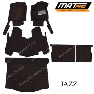 MatPro พรมปูพื้นเข้ารูป 5D 6D Premium Fitted Leather Car Mats สำหรับรถรุ่น  HONDA JAZZ ปี 2008-2013