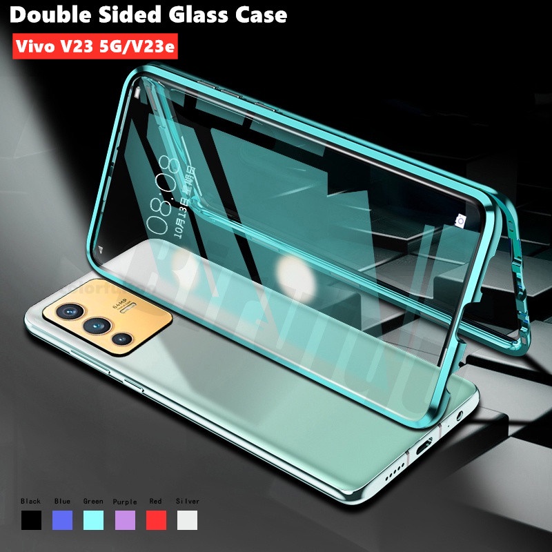 360° กระจกนิรภัยสองด ้ านสําหรับ Vivo V30 V29 Pro V29Pro V30Pro VivoV30 VivoV29 5G เคสโทรศัพท ์ โลหะ