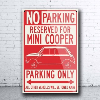 ป้ายโปสเตอร์โลหะ Austin Mini Cooper สําหรับตกแต่งผนังบ้าน