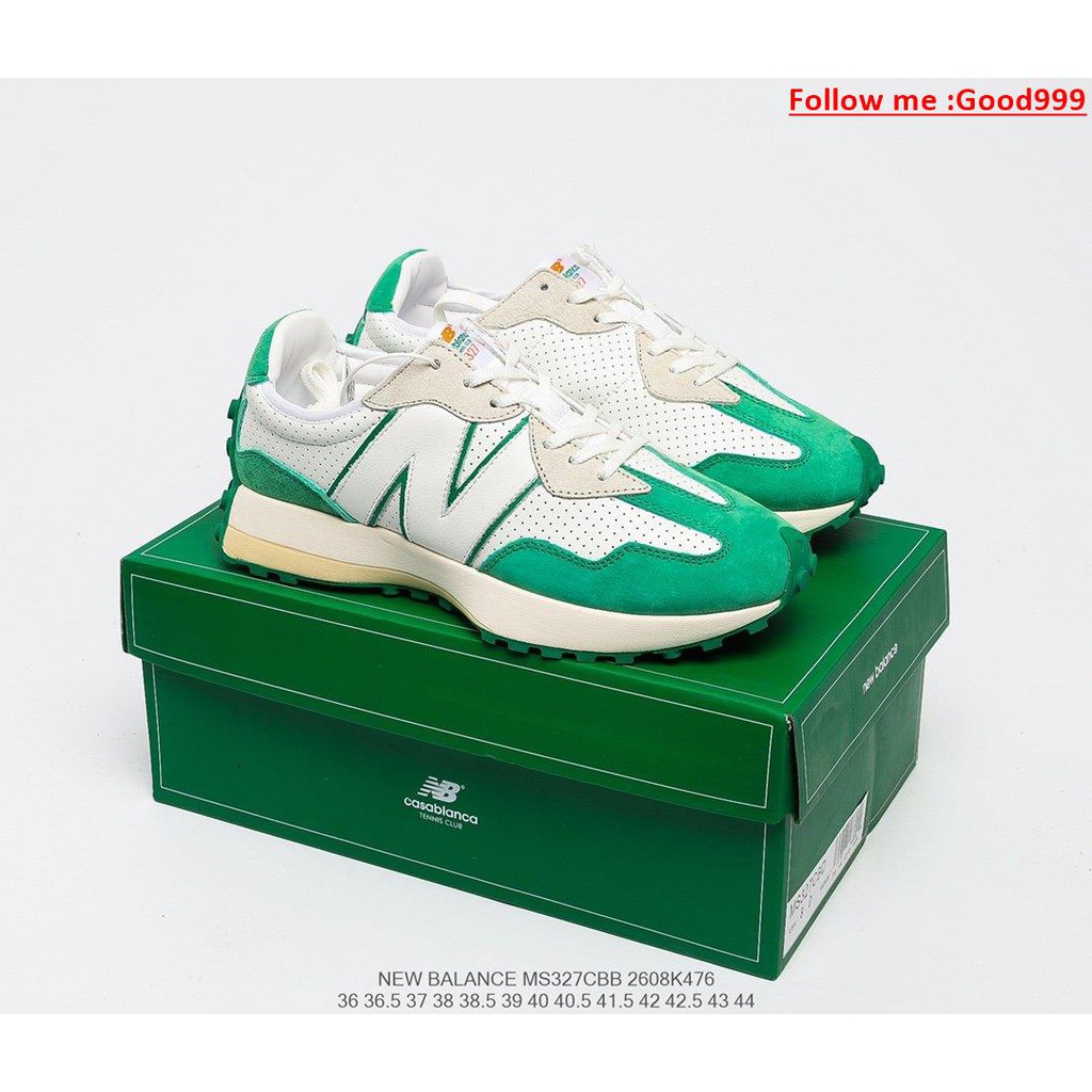 new balance 327 white and green