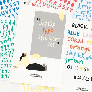 Little Things Typographic Sticker Set (alphabet + number) สติ๊กเกอร์