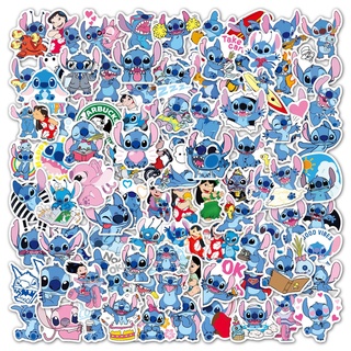 สติ๊กเกอร์ Pvc ลายการ์ตูน Stitch &amp; Lilo กันน้ํา 100ชิ้น