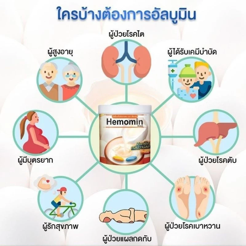 Hemomin ฮีโมมิน โปรตีนไข่ขาวชนิดผง 400 กรัม thumbnail 6