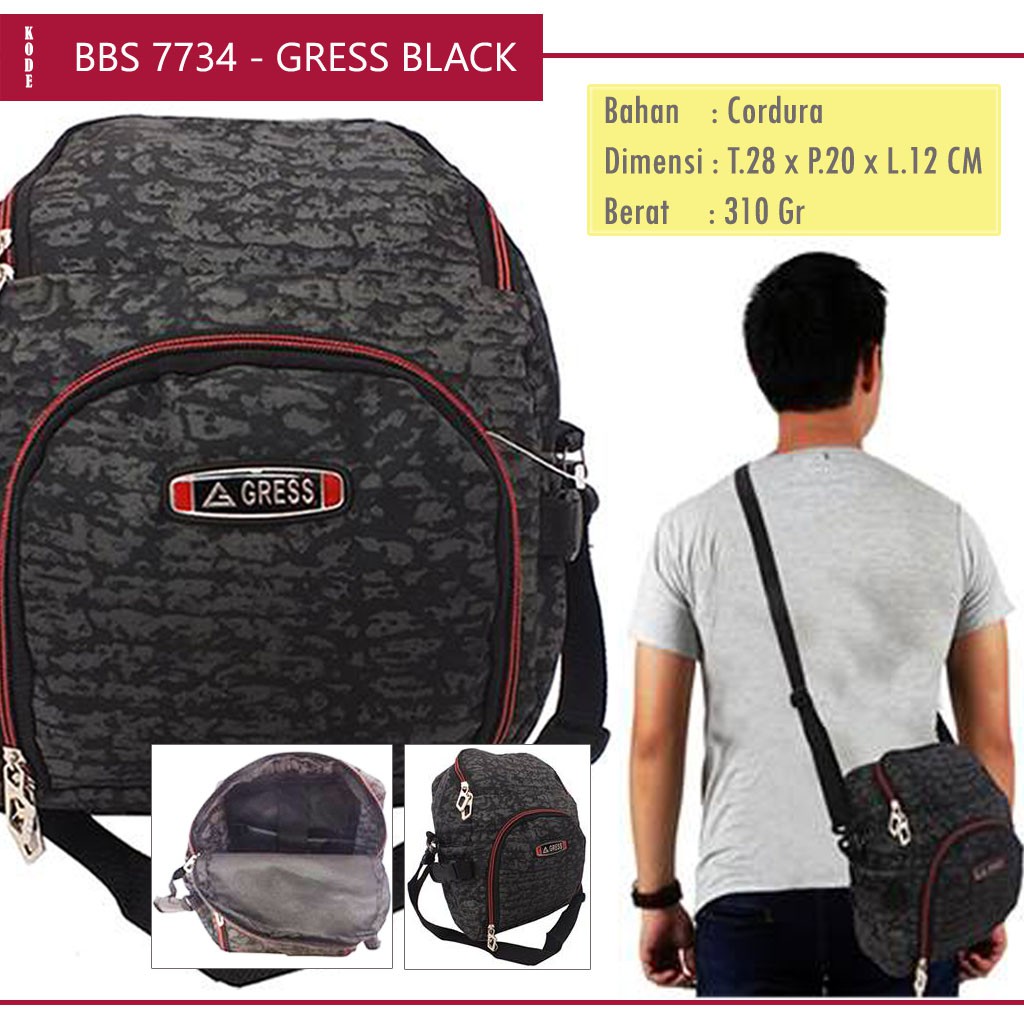 กระเป๋าสะพายข้างผู้ชาย / กระเป๋าสะพายข้างลําลองมินิธรรมดาสําหรับผู้ชาย / กระเป๋าสะพาย Gress BBS-7734