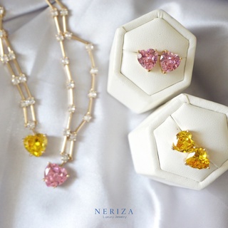 Neriza Jewelry/ชุดเครื่องประดับเพชรสังเคราะห์เกรดพรีเมี่ยม ประกายเทียบเท่าเพชรแท้จัดส่งฟรี พร้อมกล่อง NZC035