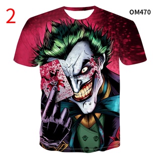 เสื้อยืดแขนสั้น พิมพ์ลายโจ๊กเกอร์ Heath Ledger 3D พลัสไซซ์ S~5XL 22SS