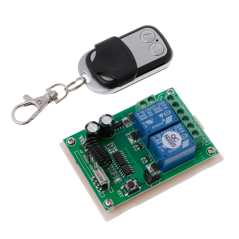 Add Dc 12v 2ch Rf 433 Mhz โมดูลรับสัญญาณไร้สายพร้อมรีโมทควบคุม #7