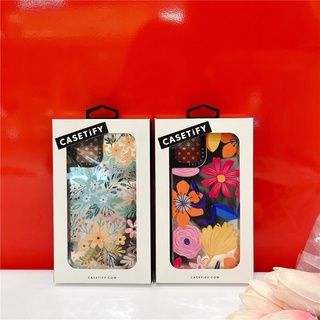 Casetify เคสโทรศัพท์ซิลิโคน TPU แบบนิ่ม ลายดอกไม้ กันกระแทก สําหรับ iPhone 11 Pro Max 12 Pro Max 12 Mini SE2020