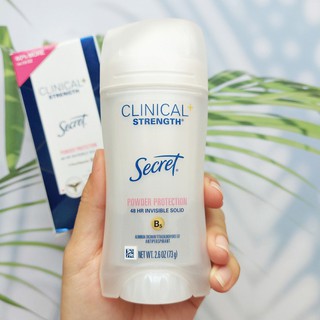 78% Sale!! EXP. 07/22 - 06/23 ซีเครท ระงับกลิ่นกาย (Secret®) Clinical+ Strength  Antiperspirant Powder Protection 73 g