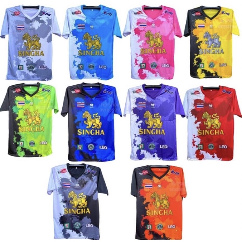 ผ้าดีมากเสื้อกีฬาลายสิงห์ใหม่สีสวยผ้าดีมากใส่สบายรับสกรีนตัวเลข ตัวอักษรเพิ่มเติมได้ค่ะ สกรีนขั้นต่ำ10ตัวค่ะ