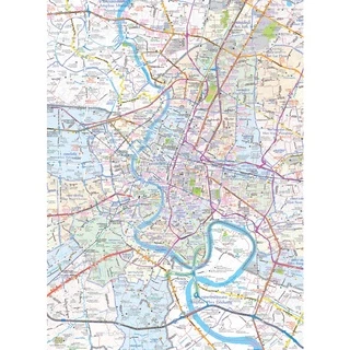 โปสเตอร์แผนที่กรุงเทพฯและโครงการรถไฟฟ้าปัจจุบัน-อนาคต Map of Bangkok and Present & Future Train Routes