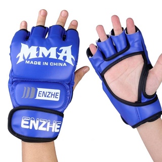 💪 Boxing Glove 💪 นวมชกมวย ถุงมือชกมวยมืออาชีพผู้ใหญ่ Sanda ไทยมวย MMA ครึ่งหมายถึง UFC ต่อสู้ถุงทรายชุดมวยชุด